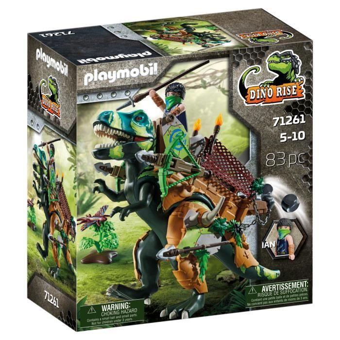 PLAYMOBIL - Dino Rise - Tyrannosaure et soldat - Multicolore - 83 pièces