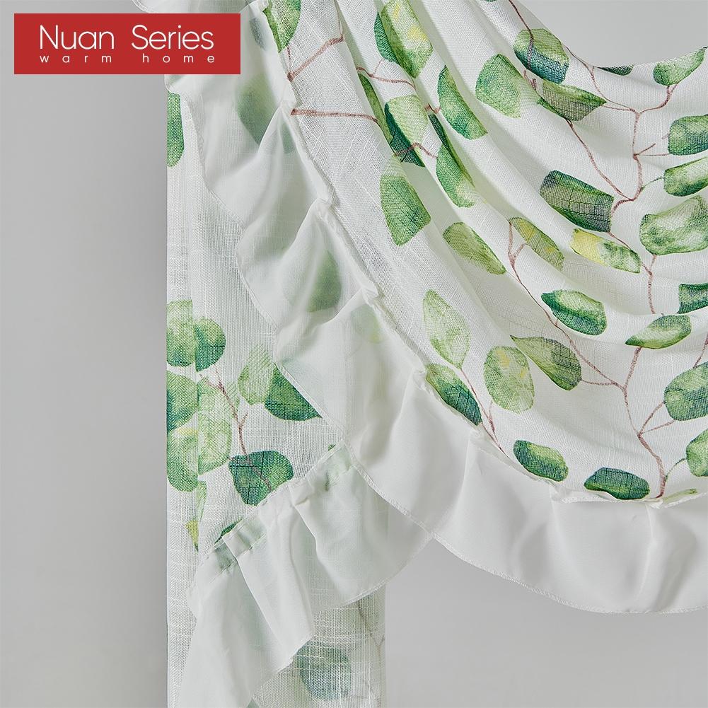 1PC Nuan Series Fresh Pastoral Style Printed Light and Thin Curtain Head Decorative Kitchen Door Curtain