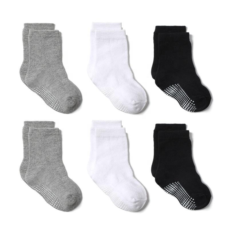 Organic Cotton Crew Socks Sets 6-12 Months Anti-Slip Grip Casual for Girls/Boys/Infants/Toddlers in Spring