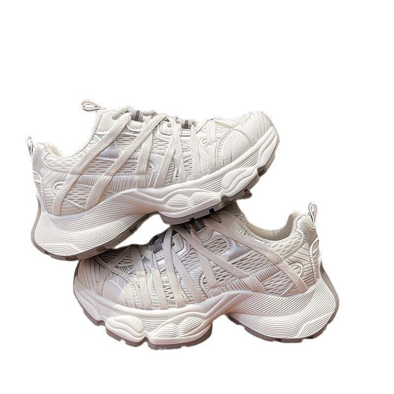 Mode Nischendesign Dad Shoes Koreanische Version Atmungsaktive Schnürschuhe Trendschuhe Farblich passend Vielseitige Board Schuhe 25 Frühling Sportschuhe