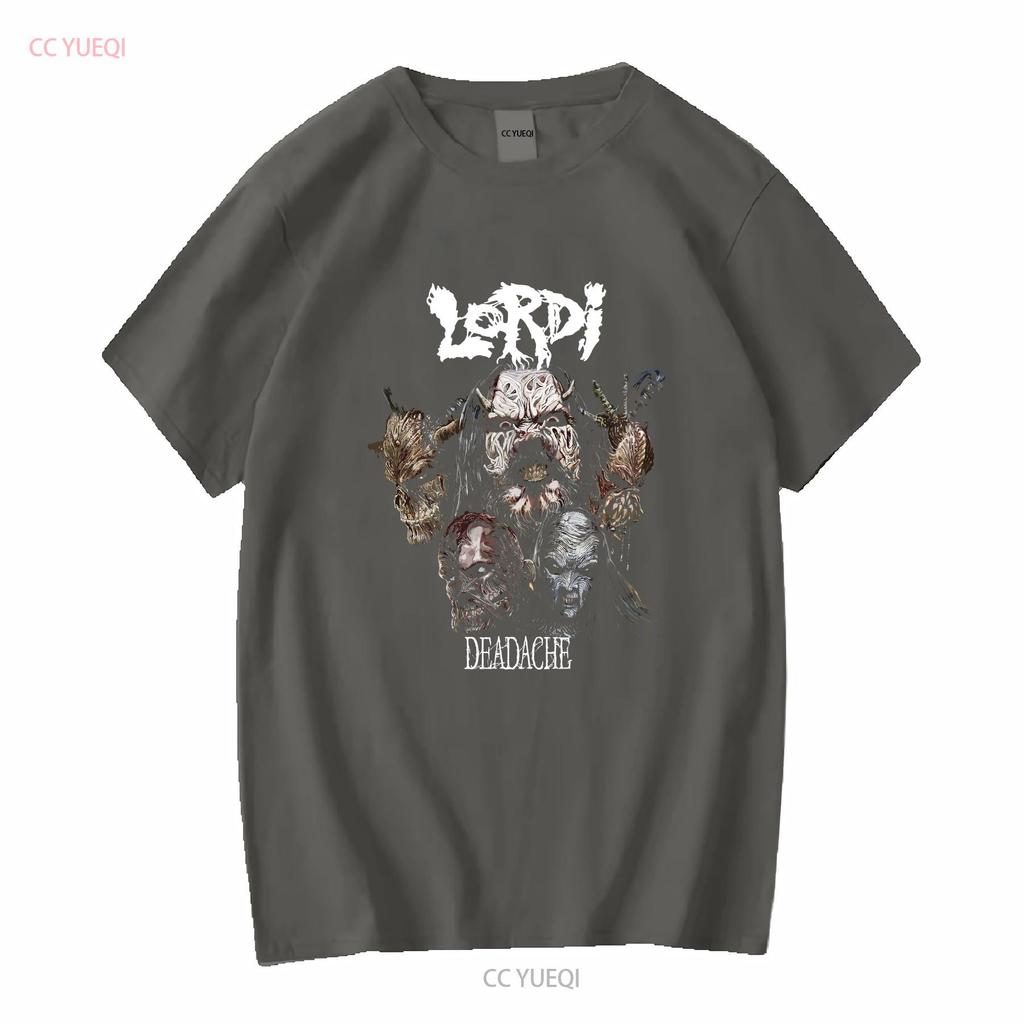 Lordi Deadache 90s 00s Concert Tour Metal Band Black T Shirt faded vintage Washed Breathable Unisex Soft streetwear Casual