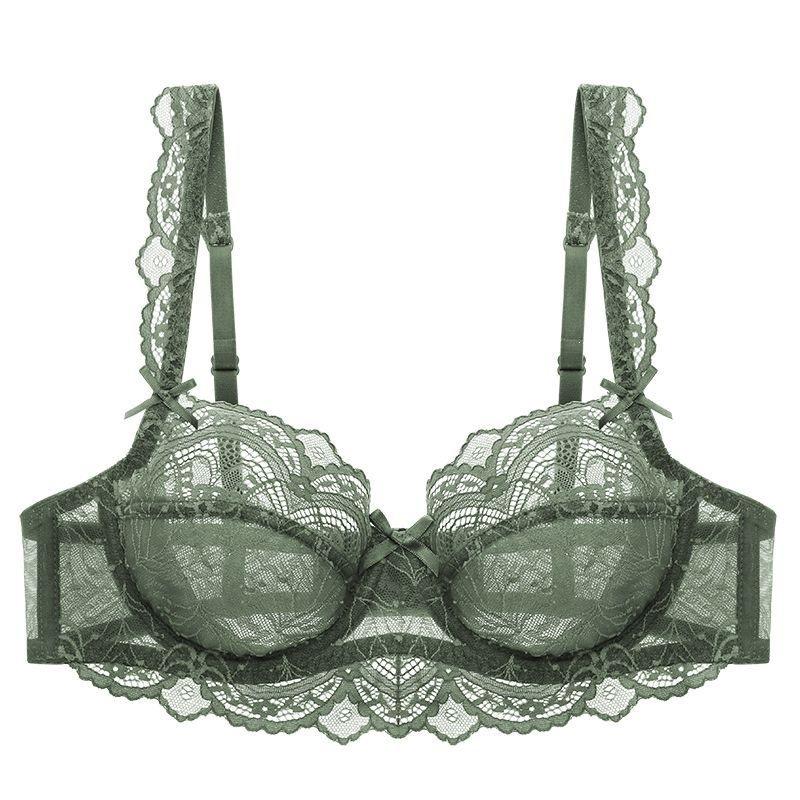 Neues beliebtes sexy durchsichtiges Spitzen-Unterwäsche-Anzug für Frauen mit kleinem Busen, ultradünne Schale, weicher Bügel, keine Polsterung, atmungsaktive BH-Abdeckung