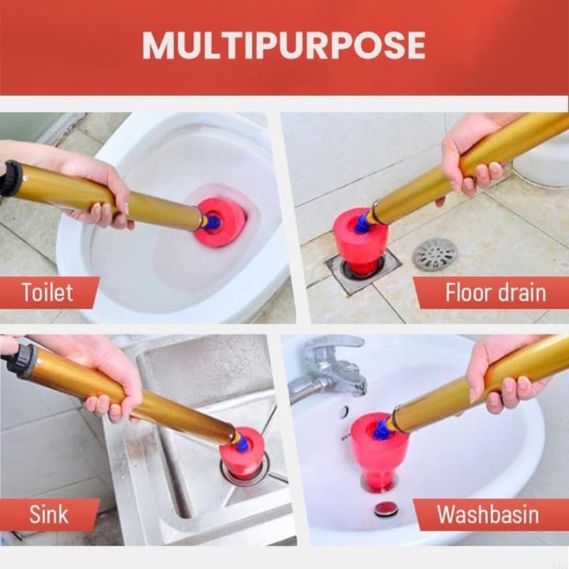 

Air Powered High Pressure Drain Unclogger Tool for Sink Shower Pipe Blockages X3UC CN