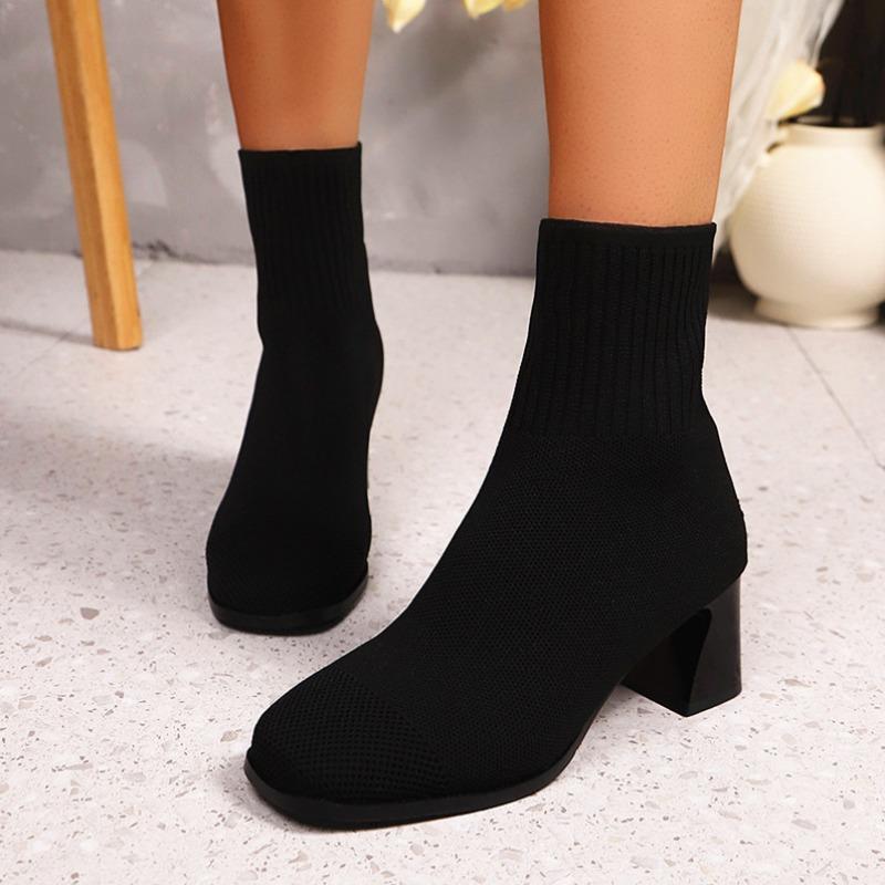 New Style Short Boot Women's Extra-large Size Round-toe Thick-soled Shoes