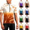 Herren Rundhals Bedrucktes Reißverschluss Atmungsaktives Schnelltrocknendes Kurzarm Radtrikot für Outdoor-Sportarten und Fitnessaktivitäten
