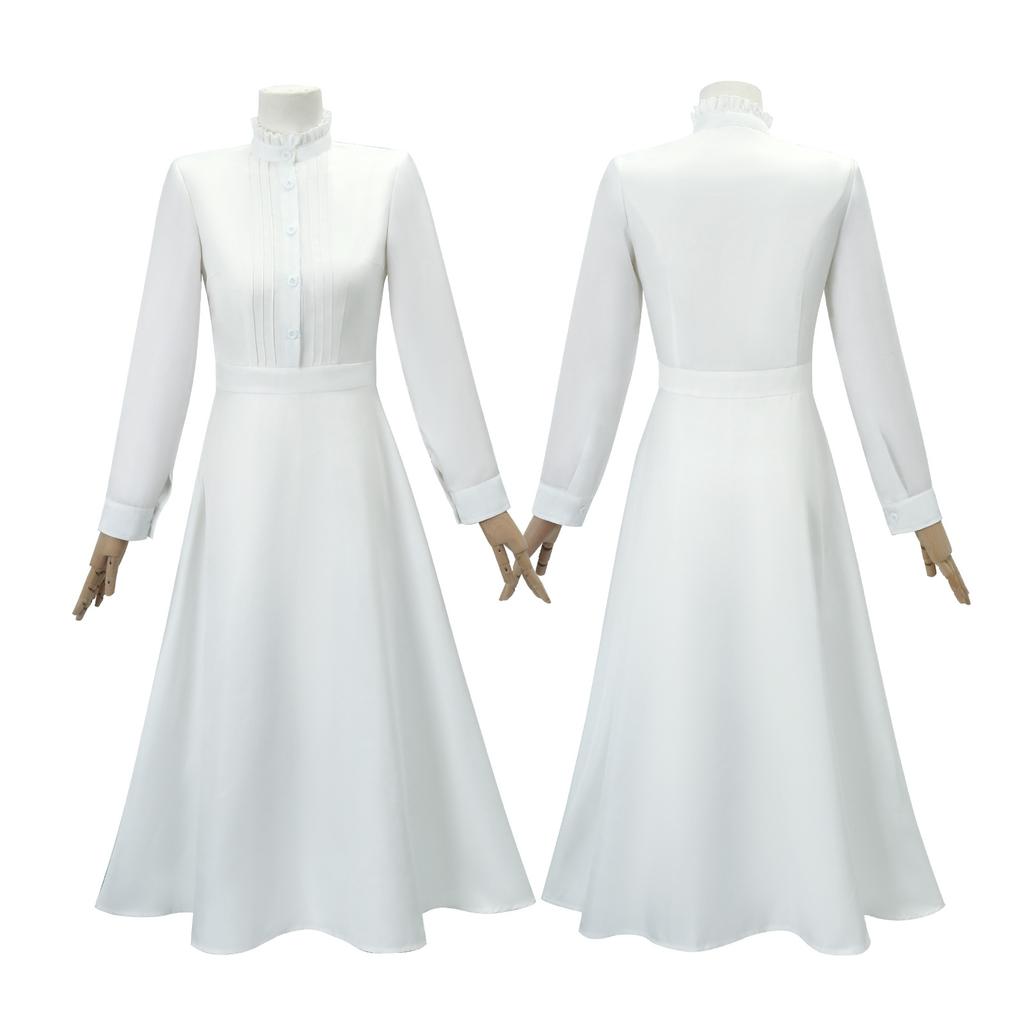 Fantasy Anime Elf Mage Cosplay Costume Black Dress with White Cape New Anime Series Inspired Outfit for Women