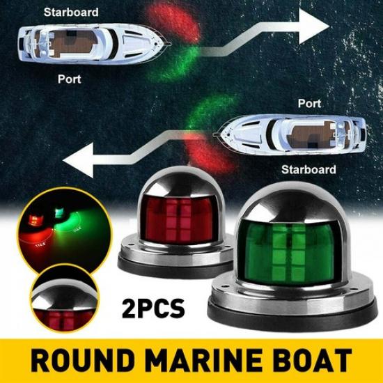 2Pcs Red Green Navigation 16 LED Marine Bow Boat 12V Yacht Pontoon Bright Lights