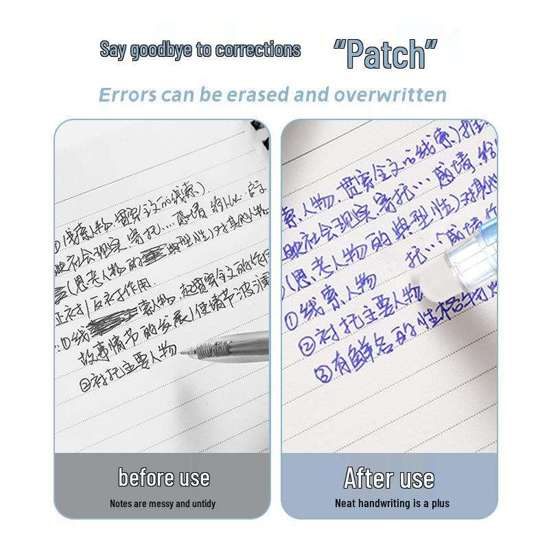 Customizable 0.5mm Thermo-Erasable Clickable Rollerball Pen, Crystal Blue with Magic Eraser, LOGO Customization Available.