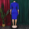 European & American Ruffled V-Neck Pencil Dress - Retro Style, Women's Temperament.