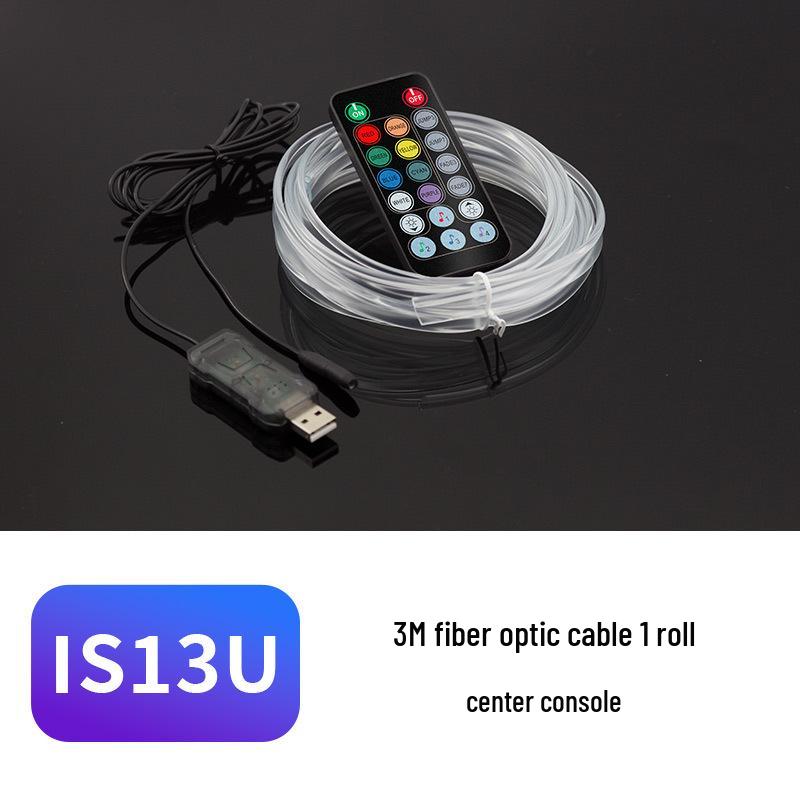 

64-цветная оптоволоконная подсветка салона автомобиля с управлением через приложение