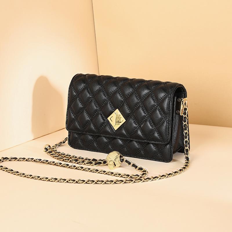 

Новая сумка через плечо Niche Design из натуральной кожи, модная универсальная цепочка, трендовая золотая квадратная сумка с шариками