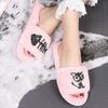 Fashion Fashion Crystal Cartoon Cat Fur Slippers Women Comfort Faux Fur Cotton Slippers Woman Winter Open Toe House Plush Slides Mujer