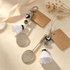 Creative Design Badminton Racket Keychain Mini Size Badminton Pendant Keyring  Bag Ornament