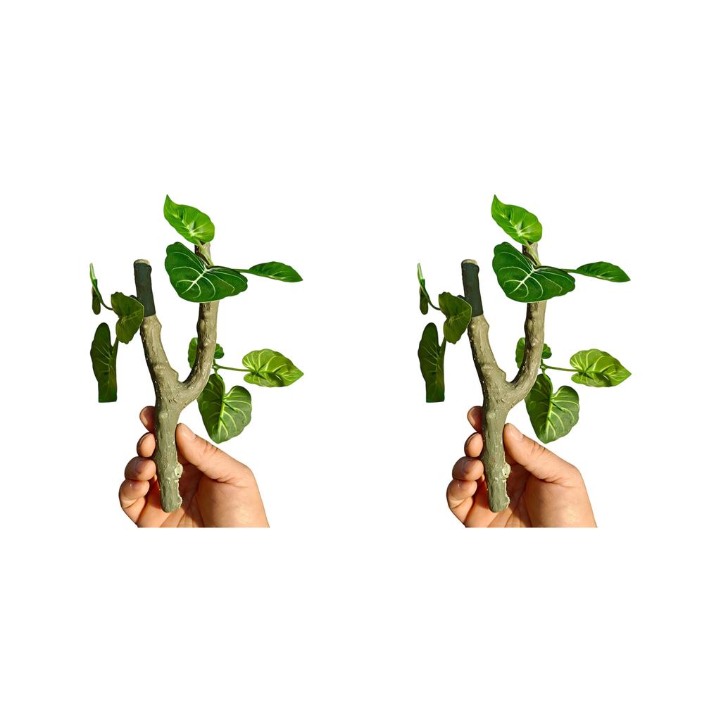 2Pieces Artificial Climbing Branch Exercise Vine for Reptiles Habitats with Realistic Texture and Stable Build Decoration