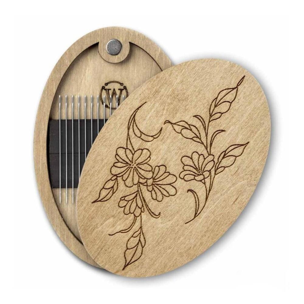 Magnetic Feature Wooden Magnetic Needle Box Magnetic Needle Holder  Home Organization