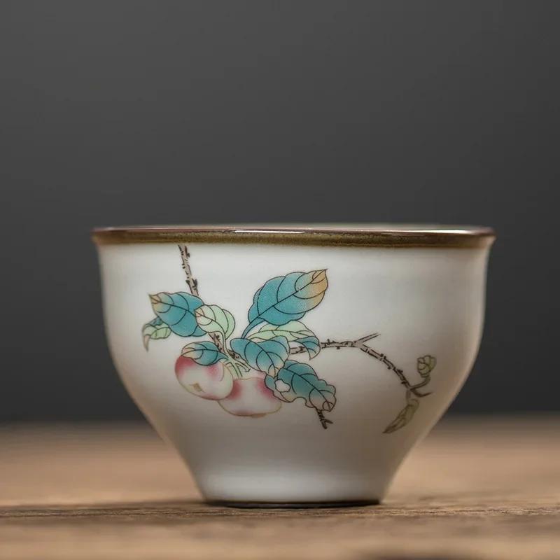 

Moon White Ru Kiln Bell Cup Kombucha Cup Master Gracked Glaze Teacup Tea Set Ceramic Cup Teacups 200ml