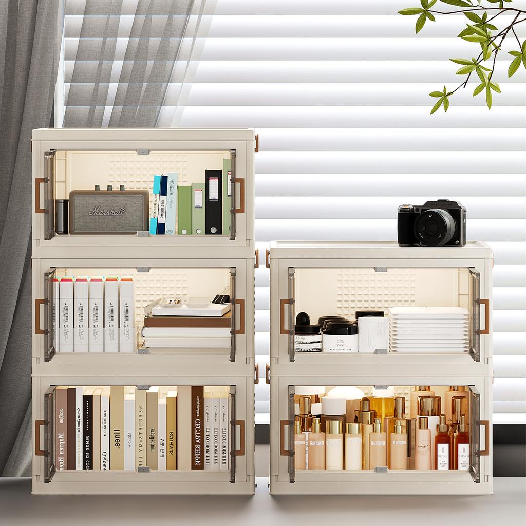 Contenitore portaoggetti pieghevole con coperchio e carrucola - Organizzatore portatile a 1/2/3 strati per un facile accesso e una comoda conservazione