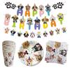 Huisdier Hond Feestborden Bekers Servetten Tafelkleed Hond Verjaardagsfeest Banner Slingers decor puppy Hond Verjaardagsfeest Decoratie Banner
