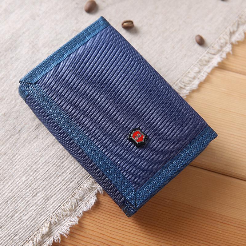 Men's Korean Style Canvas Tri-fold Wallet for Youth and Students