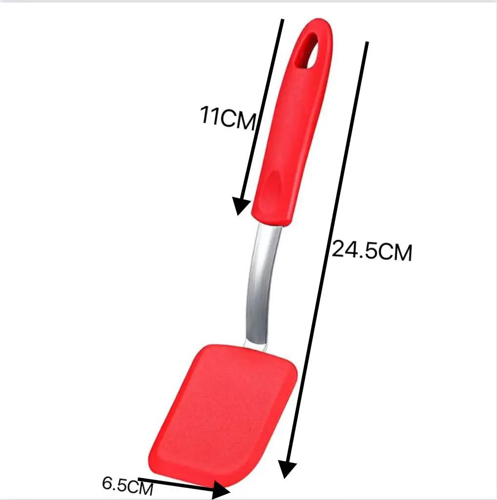 

Silicone Cookie Spatula Turner Nonstick Mini Brownie Spatula Flexible Kitchen Spatulas Heat Resistant Flipper Egg Utensils красный