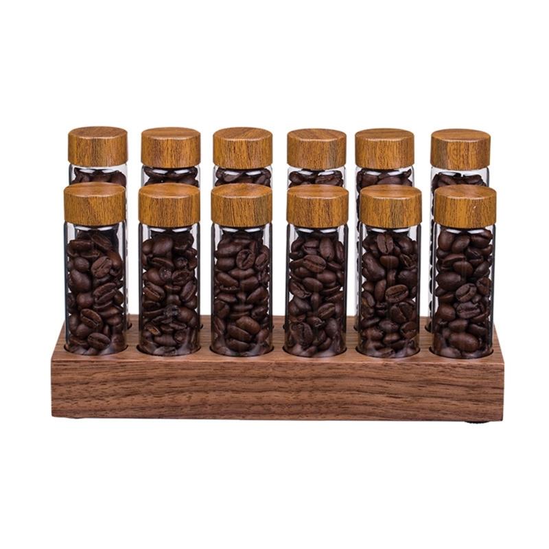 

Coffee Beans Organizer Storage Container Display Rack Tea Tube Bottle with Lid Espresso Accessory Tool Coffeware 1