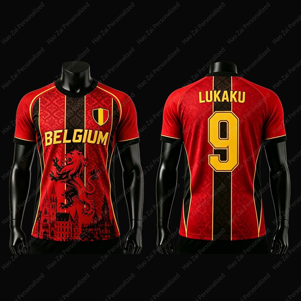 2026 Belgium National Team Fan Jerseys/T-Shirts—De Bruyne #7 Trossard #10 Lukaku #9: Kids' Adult and Unisex Sports & Casual Tops