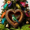 Heart-Shaped Animal Christmas Ornament 2D Flat Acrylic Forest Animal Decoration Woodland Pendant for Xmas Tree Decor Animals Lovers Gift