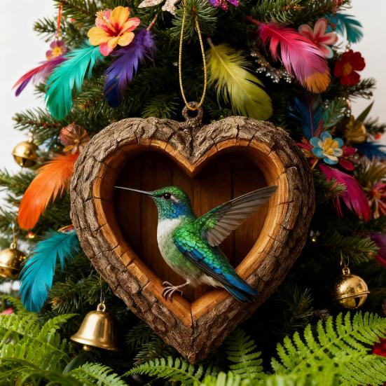 Heart-Shaped Animal Christmas Ornament 2D Flat Acrylic Forest Animal Decoration Woodland Pendant for Xmas Tree Decor Animals Lovers Gift