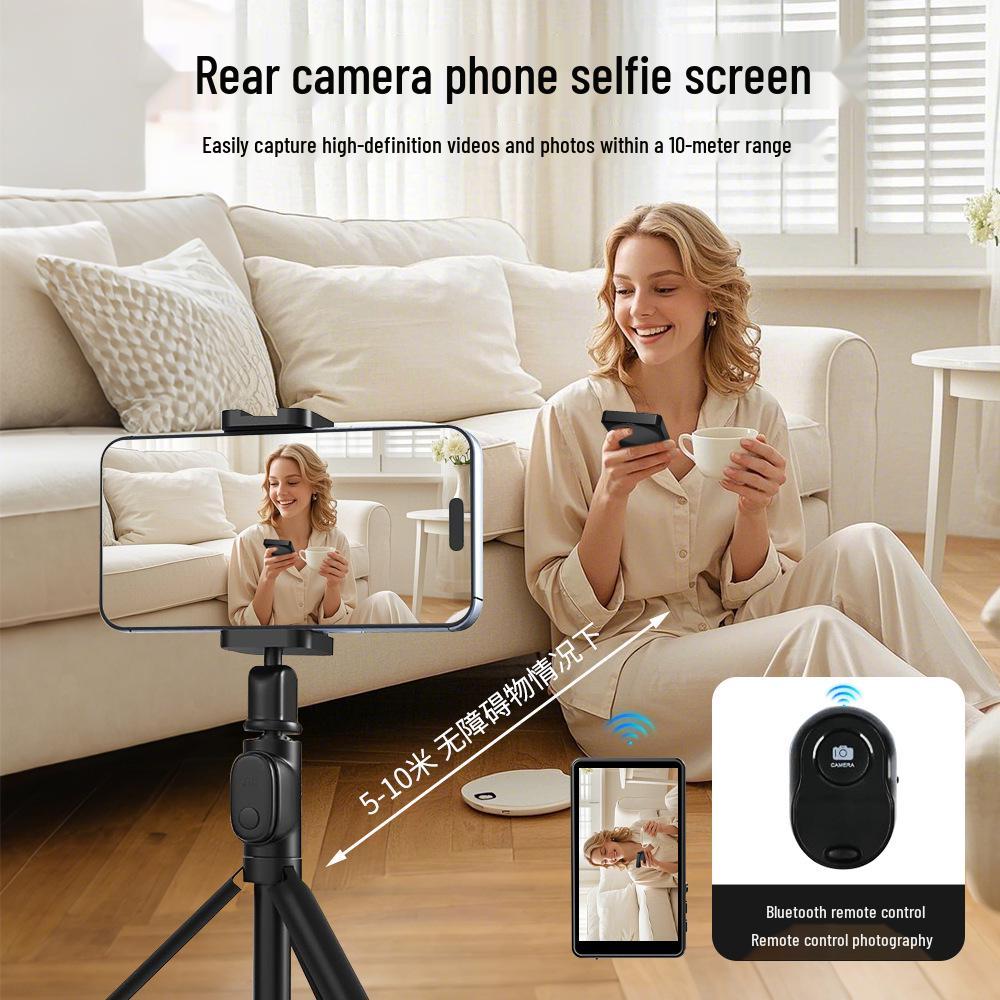 Wireless Mobile Selfie Projector with Split Screen and Teleprompter for Live Streaming