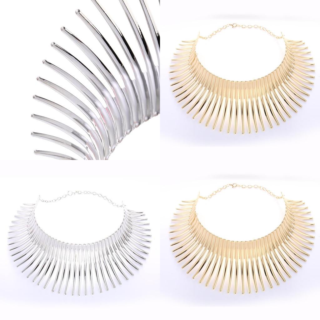 Fashion Solid Color Curved Design Women Metal Necklace Collar For Fashion Enthusiasts