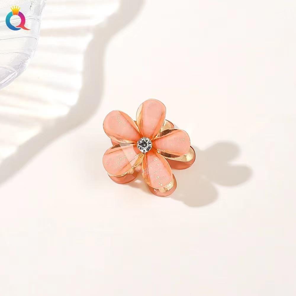 Women Girl Mini Hair Claws Flower Alloy Cute Hairpin Kids Sweet Hair Accessories Spring Clip