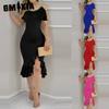 Women's Fashion Summer Spring Solid Color Print Short Sleeve O-Neck Casual Dresses