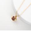 Goud Vergulde Granaat Ketting voor Vrouwen - S925 Sterling Zilver, Retro Lichte Luxe Stijl, Eenvoudige Elegante Hanger, Veelzijdige Sleutelbeen Ketting