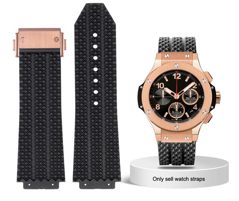 Cinturino per Orologio HUBLOT BIG BANG Serie Classica 25-19mm Gomma Nero Blu Cinturino Impermeabile Silicone Accessori Orologio