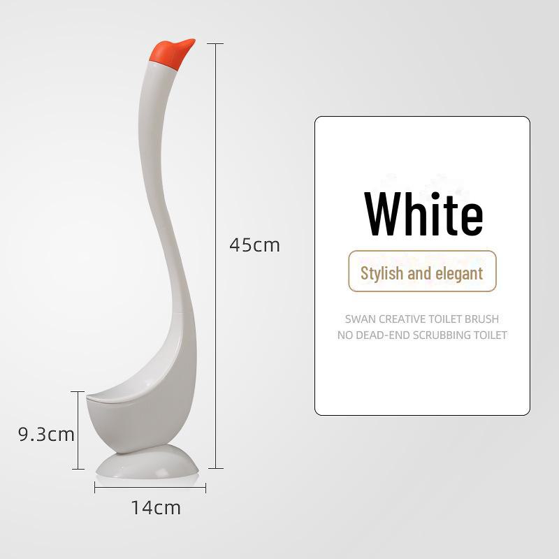 

Туалетный ёршик с длинной ручкой в форме лебедя и основанием — без мертвых углов для легкой очистки белый