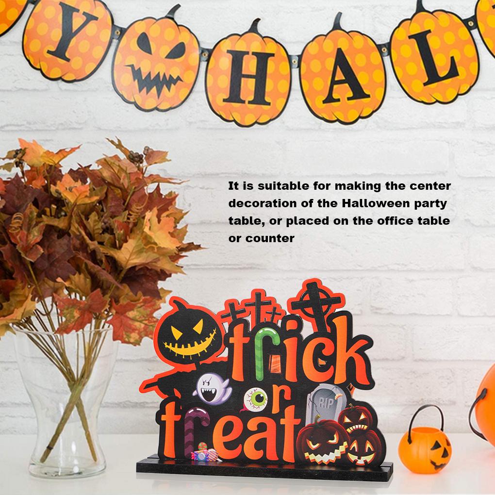 Tischschmuck Halloween Party Aktivität Desktop Dekoration DIY Basteln Holzornament für Heimdekor