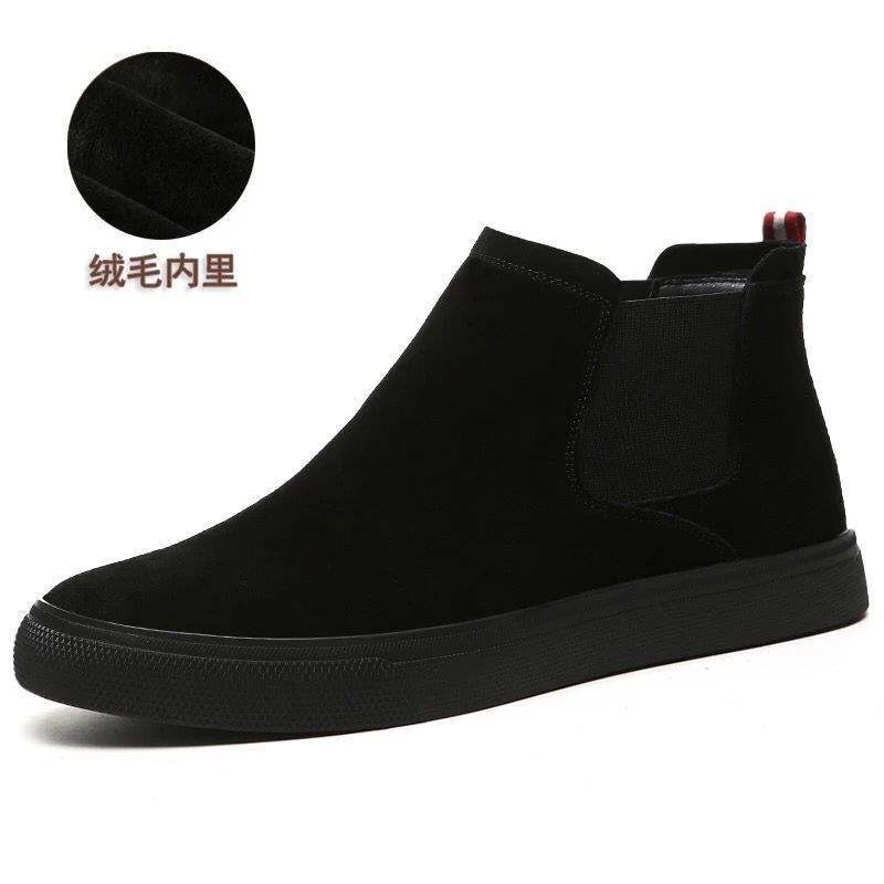 Winter Martin Boots Men's Cotton Shoes High-top Shoes Men's Korean Version Fleece Board Shoes Darth Vader Mid-top Shoes Men's Trendy Shoes