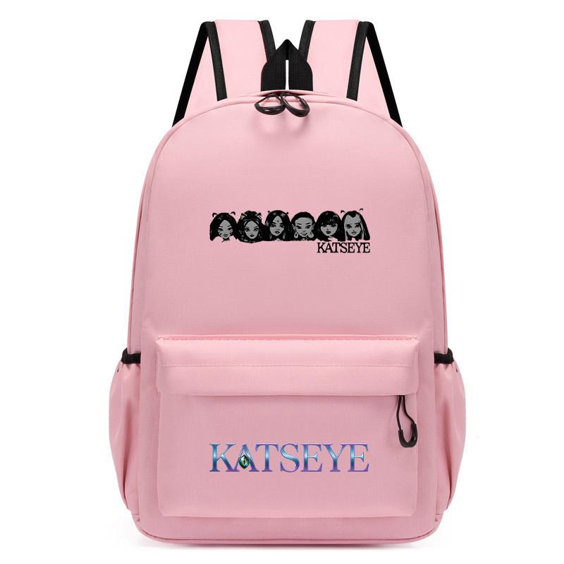 60123-18 Zaino Stampato KATSEYE Cartone Animato Zaino Impermeabile Scolastico per Studenti