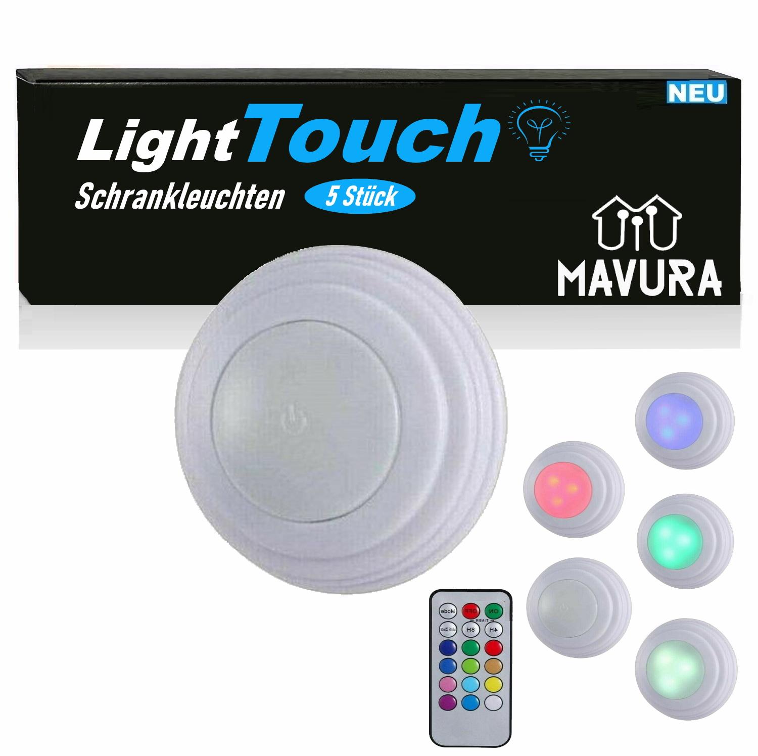 

Підсвічування шаф LightTouch RGB, кольорове, 5 шт., бездротове світлодіодне освітлення Tap Click