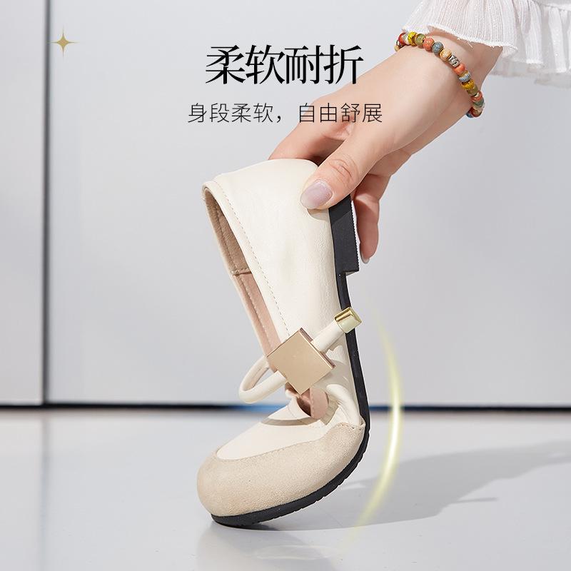 Augu Shiden Red Mary Jane Women's Shoes 2025 New Summer Ultra Soft Sole Small Leather Shoes Small Fragrant Light Mouth Single Shoes