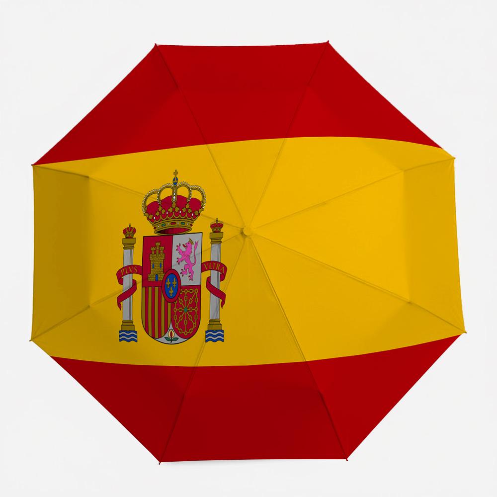 

Spain National Flag Umbrella, Windproof Foldable Umbrella, Patriotic Souvenir for Sports Events Daily Use (as the picture,Iron&8K)
