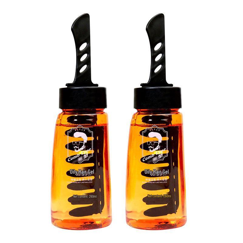 Slicked Back Hairstyle Gel Comb: Men's Oily Hair Pomade Wax & Styling Paste