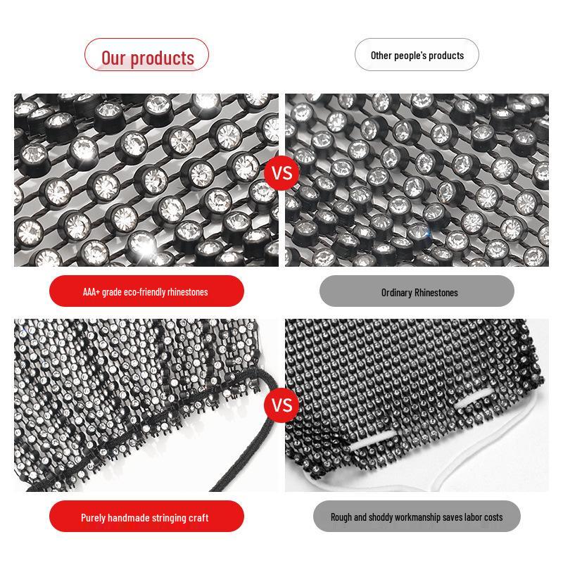 Trendy Rhinestone Face Mask - Vibrant Summer Collection