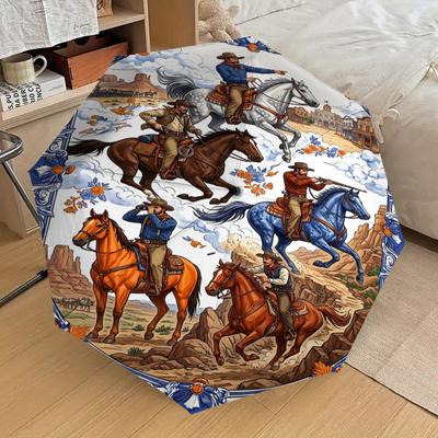 1PC Cowboys Horses Umbrella-8-Rib Reinforced Portable Folding Travel Suitable for All Seasons Outdoor Daily Use Is an Ideal Choice -K0422