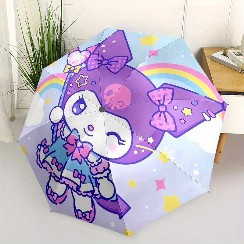

1pc Kawaii ,Kuromi Automatic Umbrella-Foldable, Durable 8-Bone Design, Compact and Stylish, Great for Camping, Halloween, Christmas, Mother