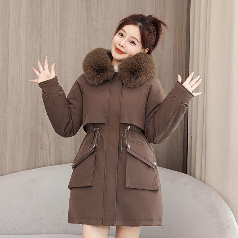 Autumn Winter Thicken Warm Parka Women Casual Sweety Solid Color Big Pocket Loose Hooded Coat Jackets Outwear