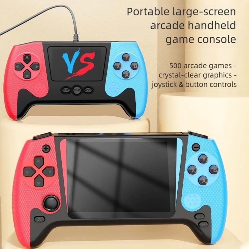 ABS Handheld Gaming Device with 3.5inch Display Single/Double Player Mode Joystick and Preloaded 500 Retro Game