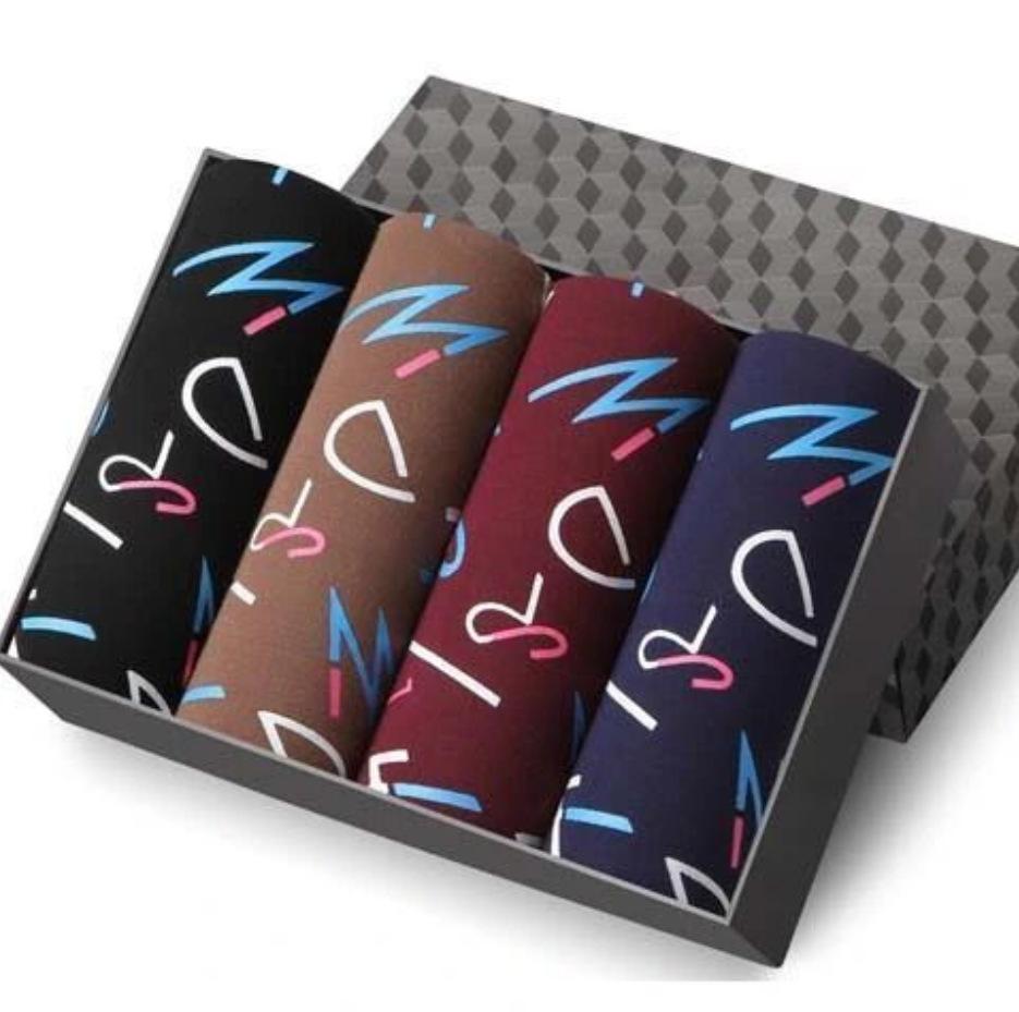 Men'S Panties Printed Seamless Mid-Waist Large-Size Breathable Boxers Leggings, Men