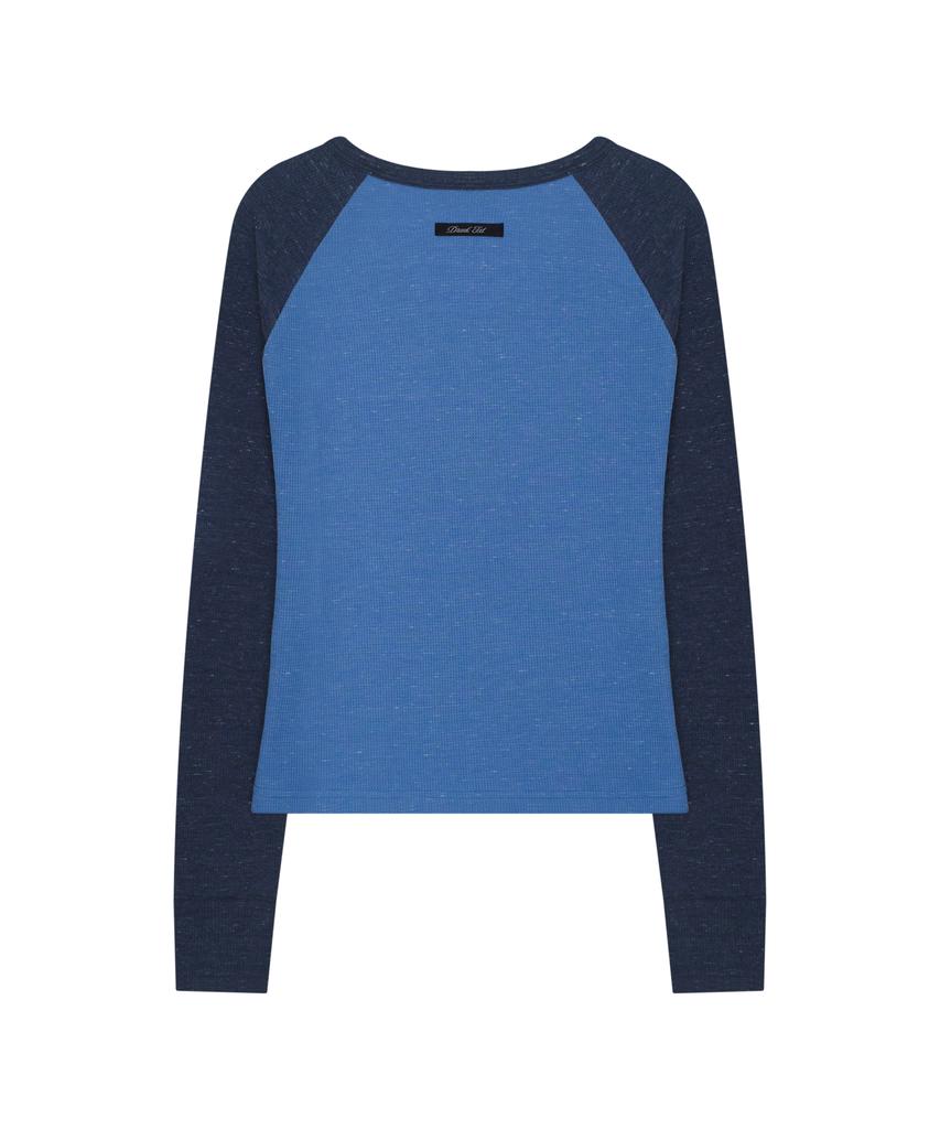 Deuleongkeutegseuteu [Woman] Reglan Henly Neck Long Sleeve Sky Blue