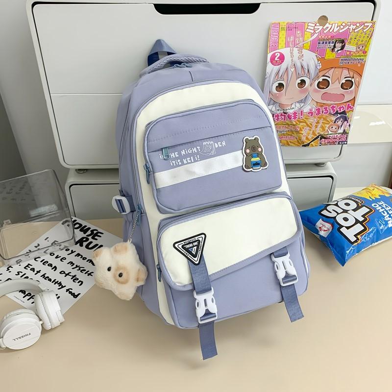 New schoolbag for men and women, junior high school students, high value, casual and dirt-resistant students, large-capacity backpack for women